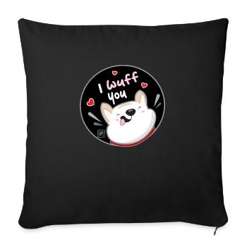 Dog Korean - Japanese Style 09 - Sofa pillowcase 17,3'' x 17,3'' (45 x 45 cm) - black - Front