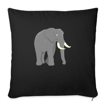 African elephant - Sofa pillowcase 17,3'' x 17,3'' (45 x 45 cm) - black - Front