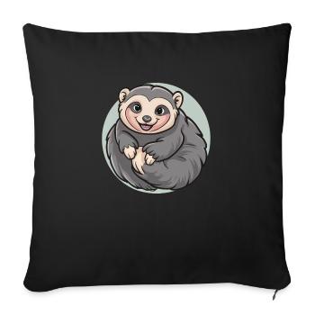 Loris lent - Housse de coussin décorative 45 x 45 cm - noir - Devant