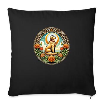 Golden Retriever - Sofa pillowcase 17,3'' x 17,3'' (45 x 45 cm) - black - Front
