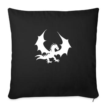 Dragon blanc froid - Housse de coussin décorative 45 x 45 cm - noir - Devant