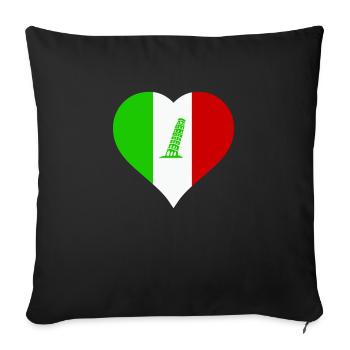 Cœur Italie - Housse de coussin décorative 45 x 45 cm - noir - Devant
