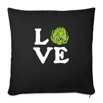 love artichoke Design for a lover of artichoke - Sofa pillowcase 17,3'' x 17,3'' (45 x 45 cm) - black - Front