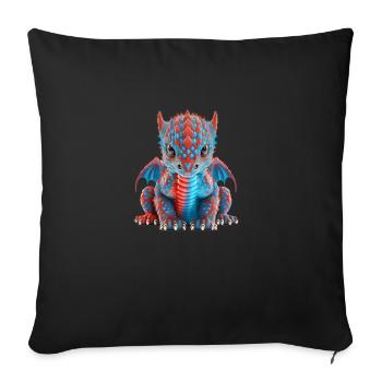 Baby Dragon - Sofa pillowcase 17,3'' x 17,3'' (45 x 45 cm) - black - Front