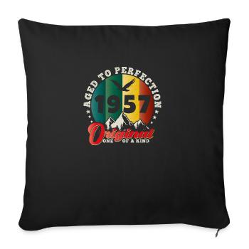 Vintage Geburtstag 1957 - Retro Geschenkidee 1957 - Sofakissenbezug 45 x 45 cm - Schwarz - Vorne
