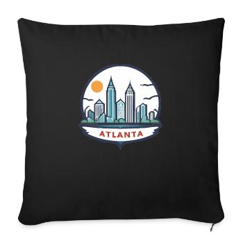 Atlanta Georgia Geschenkidee - Sofakissenbezug 45 x 45 cm - Schwarz - Vorne