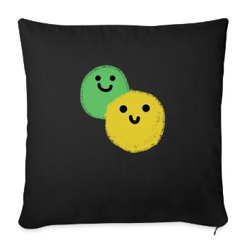 Two balls - Sofa pillowcase 17,3'' x 17,3'' (45 x 45 cm) - black - Front