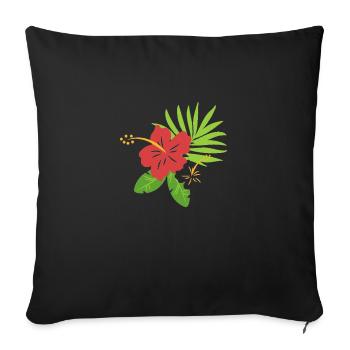 FLEUR - Housse de coussin décorative 45 x 45 cm - noir - Devant