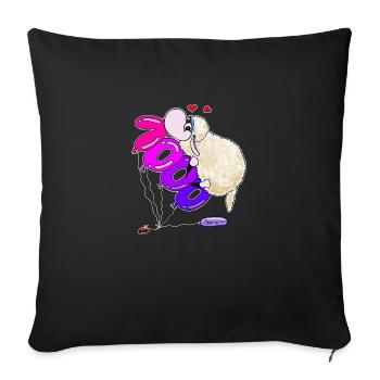 Wolly Sheepling 1000 abonnés - Housse de coussin décorative 45 x 45 cm - noir - Devant