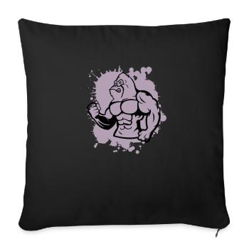 Gorilla Strong Animal - Sofa pillowcase 17,3'' x 17,3'' (45 x 45 cm) - black - Front