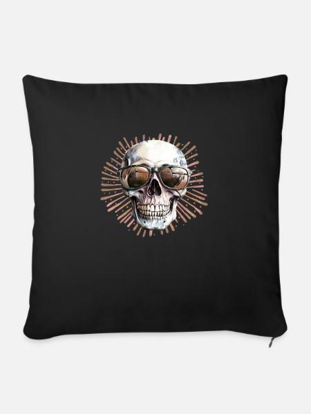 Totenkopf-Schattierungen - Sofakissenbezug 45 x 45 cm - Schwarz