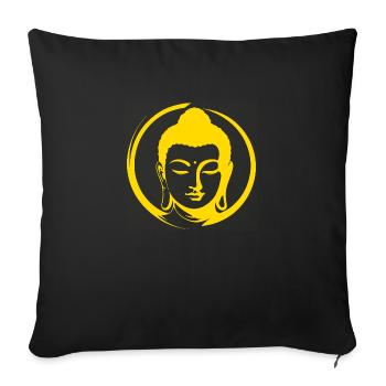 Bouddha - Housse de coussin décorative 45 x 45 cm - noir - Devant