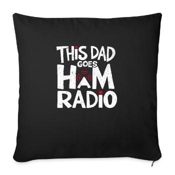 Ce papa adore la radio amateur - Housse de coussin décorative 45 x 45 cm - noir - Devant