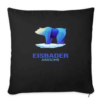 baths winter bathing polar bear bathing - Sofa pillowcase 17,3'' x 17,3'' (45 x 45 cm) - black - Front