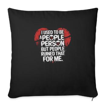 Introverti avec un sens de l’humour pince-sans-rire - Housse de coussin décorative 45 x 45 cm - noir - Devant
