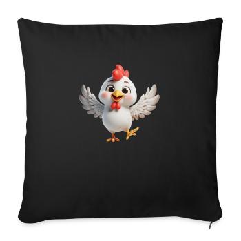 Huhn 3 - Sofakissenbezug 45 x 45 cm - Schwarz - Vorne