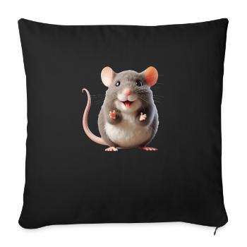 Maus 2 - Sofakissenbezug 45 x 45 cm - Schwarz - Vorne