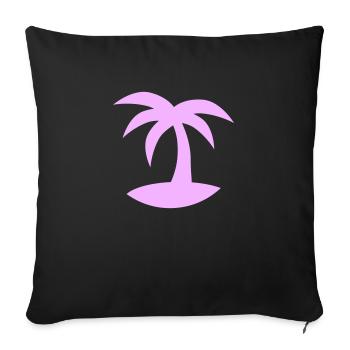 Palm Tree Island Tree Plage Vacances Noix de Mer Cool - Housse de coussin décorative 45 x 45 cm - noir - Devant