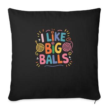 Knitting humor with cheeky charm - Sofa pillowcase 17,3'' x 17,3'' (45 x 45 cm) - black - Front