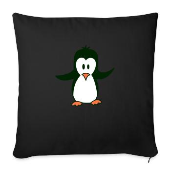 Mignon pingouin antarctique pôle sud zoo animal oiseau cool - Housse de coussin décorative 45 x 45 cm - noir - Devant