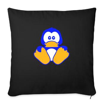Cute Penguin Baby Child Toddler Shy - Sofa pillowcase 17,3'' x 17,3'' (45 x 45 cm) - black - Front