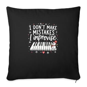 Piano Players Pianists, No My Improvisation - Sofa pillowcase 17,3'' x 17,3'' (45 x 45 cm) - black - Front