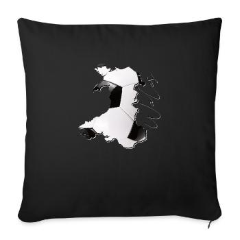 Wales map framed real football EN - Sofa pillowcase 17,3'' x 17,3'' (45 x 45 cm) - black - Front