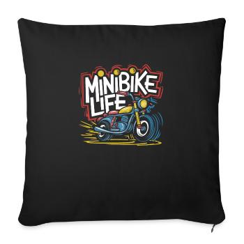 Passion for minibikes - Sofa pillowcase 17,3'' x 17,3'' (45 x 45 cm) - black - Front