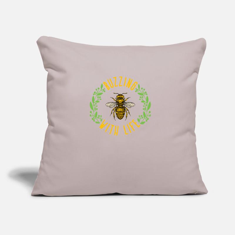 Buzzing with bees Sofa pillowcase 17,3'' x 17,3'' (45 x 45 cm)