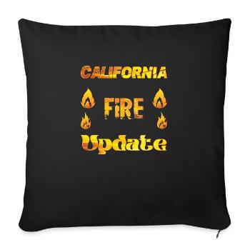 California Fire Update 2025 T-Shirt - Sofa pillowcase 17,3'' x 17,3'' (45 x 45 cm) - black - Front