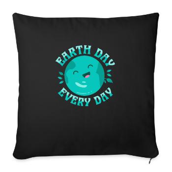 Earth Day Every Day Planet Environmental - Sofa pillowcase 17,3'' x 17,3'' (45 x 45 cm) - black - Front