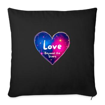 Love beyond the Stars Heart Design - Sofa pillowcase 17,3'' x 17,3'' (45 x 45 cm) - black - Front