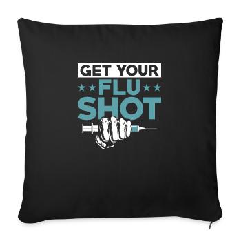 Faites-vous vacciner contre la grippe Aidant aidant - Housse de coussin décorative 45 x 45 cm - noir - Devant