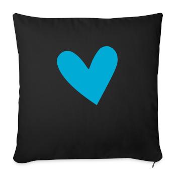 Blue Heart - Sofa pillowcase 17,3'' x 17,3'' (45 x 45 cm) - black - Front