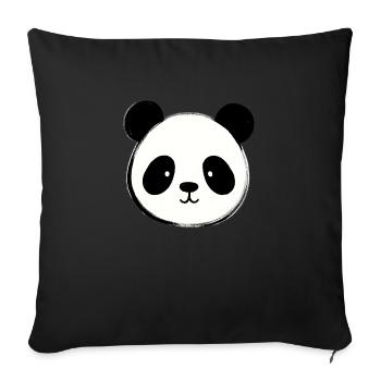 Süßer Panda - Sofakissenbezug 45 x 45 cm - Schwarz - Vorne
