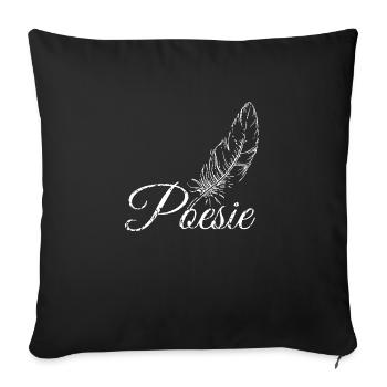 poetry creation create poetics - Sofa pillowcase 17,3'' x 17,3'' (45 x 45 cm) - black - Front