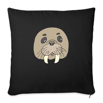 walrus - Sofa pillowcase 17,3'' x 17,3'' (45 x 45 cm) - black - Front