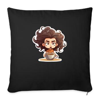 Mama braucht Kaffee - Sofakissenbezug 45 x 45 cm - Schwarz - Vorne