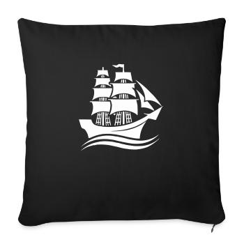 Ship 1 - Sofa pillowcase 17,3'' x 17,3'' (45 x 45 cm) - black - Front