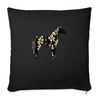 Pferd - Sofakissenbezug 45 x 45 cm - Schwarz - Vorne