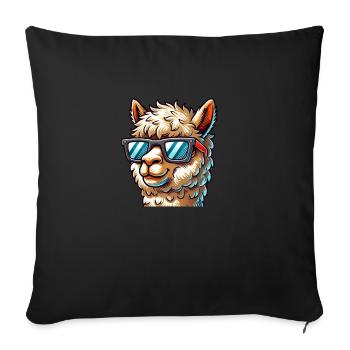 Lunettes de soleil Lama - Housse de coussin décorative 45 x 45 cm - noir - Devant