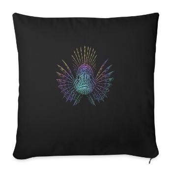 Lionfish - Sofa pillowcase 17,3'' x 17,3'' (45 x 45 cm) - black - Front