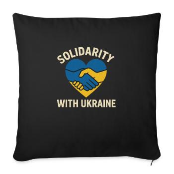 Solidarity with Ukraine - Sofa pillowcase 17,3'' x 17,3'' (45 x 45 cm) - black - Front
