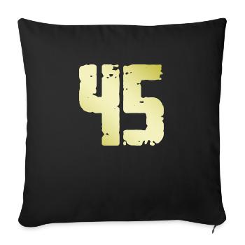 45 Nombre Vintage - Housse de coussin décorative 45 x 45 cm - noir - Devant