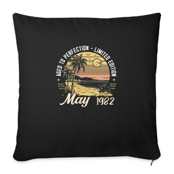 Légendaire depuis mai 1982, mai 1982 - Housse de coussin décorative 45 x 45 cm - noir - Devant