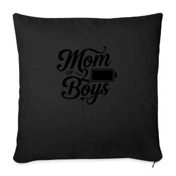 Mutter von 2 Jungs - Sofakissenbezug 45 x 45 cm - Schwarz - Vorne