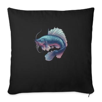Poisson Fantasy - Housse de coussin décorative 45 x 45 cm - noir - Devant