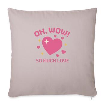 Oh Wow – Retro Heart Design with So Much Love - Sofa pillowcase 17,3'' x 17,3'' (45 x 45 cm) - light taupe - Front