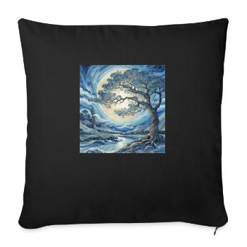Yggdrasil – Tree of Life - Sofa pillowcase 17,3'' x 17,3'' (45 x 45 cm) - black - Front