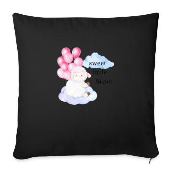 sweet little sister Schaf - Sofakissenbezug 45 x 45 cm - Schwarz - Vorne